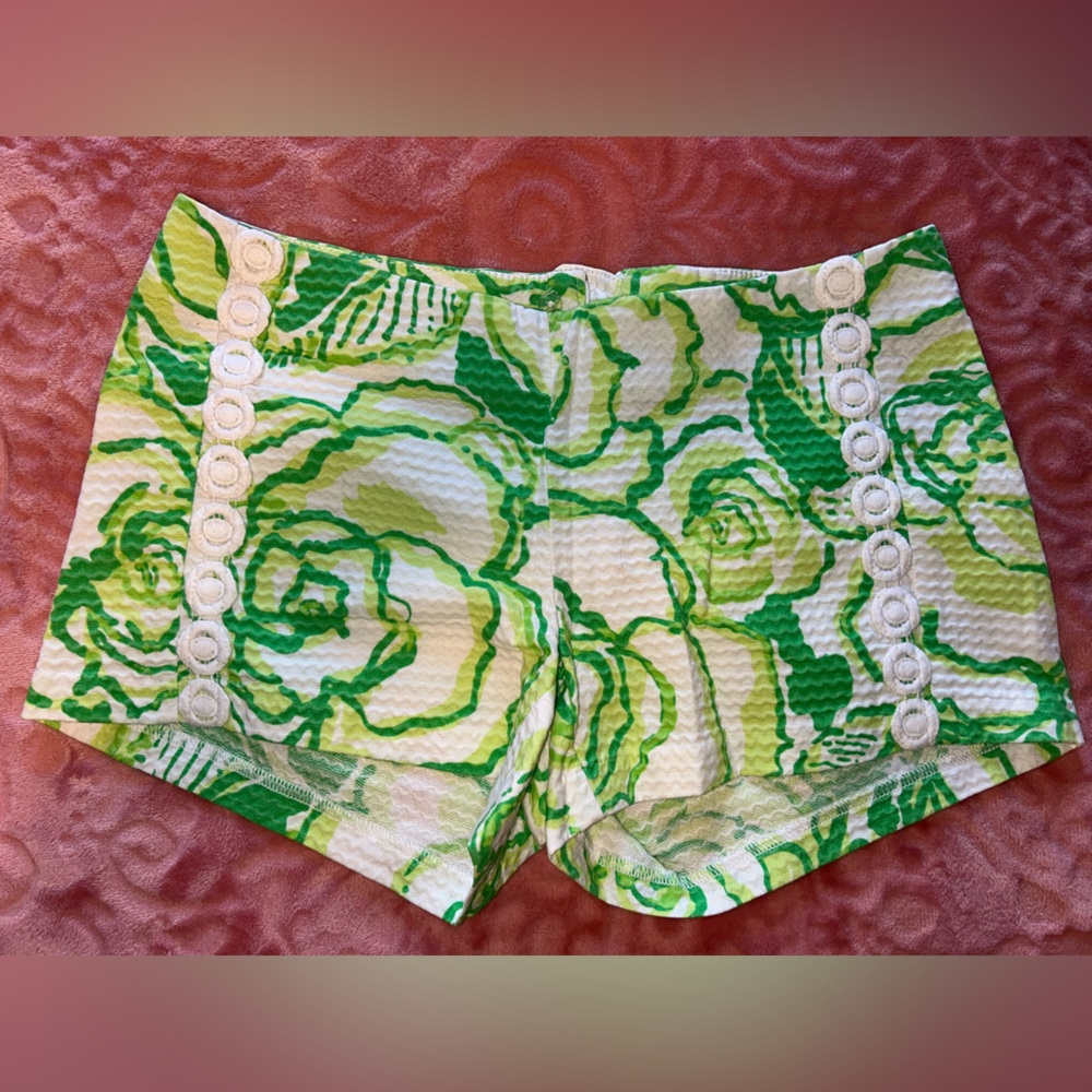 Lilly Pulitzer Green Floral Shorts